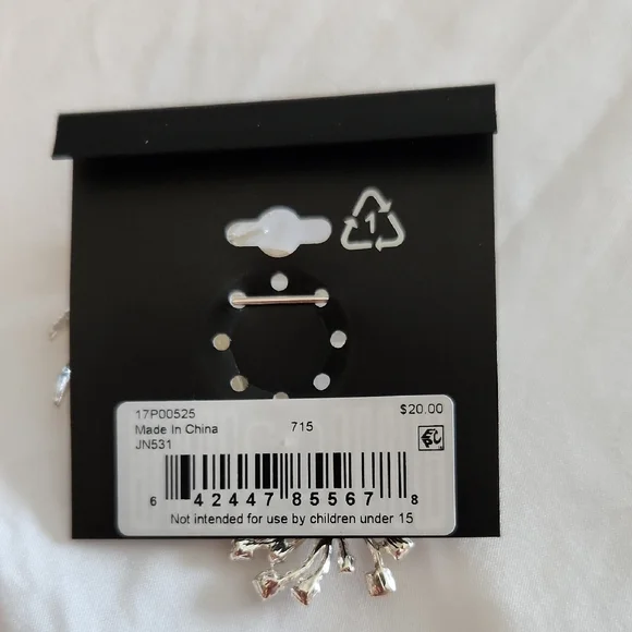 Napier Silver Brooch Firework Brooch with Blue and Red Accents - Picture 2 of 3